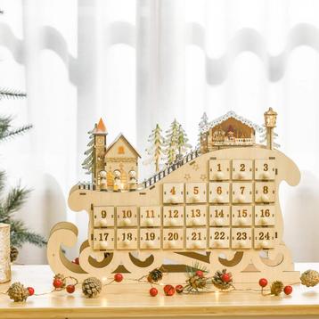 Adventskalender -  - LED verlichting - Slee vorm - Rood beschikbaar voor biedingen