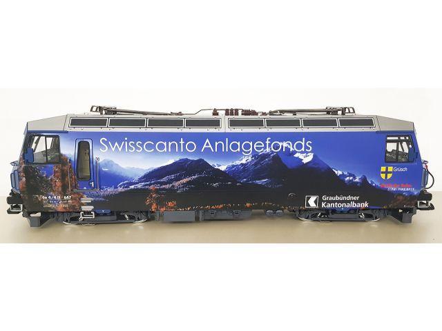 RhB Elektrolok nr 647, “ Grüsch mit Swisscanto Werbung,., Hobby en Vrije tijd, Modeltreinen | Overige schalen, Overige typen, Nieuw