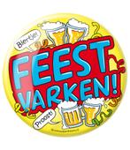 Button Feest Varken 10,2cm, Verzenden, Nieuw