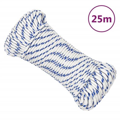 vidaXL Boot touw 3 mm 25 m polypropyleen wit, Doe-het-zelf en Verbouw, IJzerwaren en Bevestigingsmiddelen, Nieuw, Verzenden