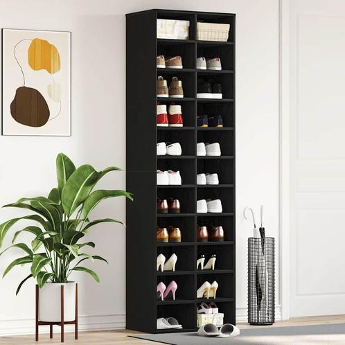 vidaXL Schoenenkast 54x34x183 cm spaanplaat zwart, Huis en Inrichting, Kasten | Schoenenrekken, Nieuw, Verzenden