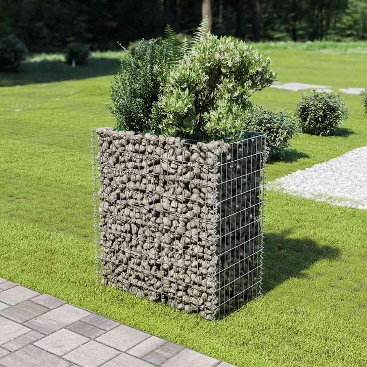 vidaXL Gabion plantenbak verhoogd 90x50x100 cm, Tuin en Terras, Bloembakken en Plantenbakken, 60 tot 100 cm, Nieuw, Metaal, 60 cm of meer