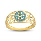 Zonder Minimumprijs - Ring - 14 karaat Geel goud Aquamarijn, Sieraden, Tassen en Uiterlijk, Ringen, Nieuw