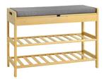2-Laags Bamboe Schoenenrek met Zitbank en Verborgen Opbergru, Huis en Inrichting, Verzenden, Nieuw