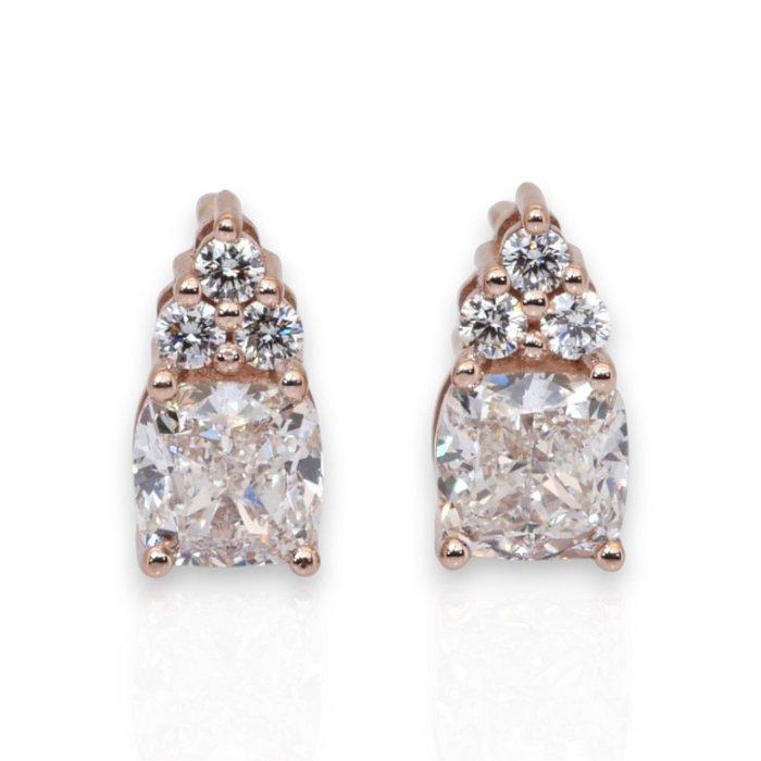 Oorbellen - 18 karaat Roségoud - 2.21ct. tw. Diamant, Sieraden, Tassen en Uiterlijk, Oorbellen