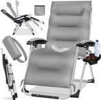 Tuinstoel - Ligstoel - Verstelbaar - Opvouwbaar - Grijs - KE, Tuin en Terras, Verzenden, Zo goed als nieuw