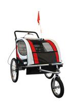 Fietskar kind - buggy - 2-zits - met schokbreker - rood, Fietsen en Brommers, Nieuw, 20 tot 40 kg, Ophalen of Verzenden, Kinderkar