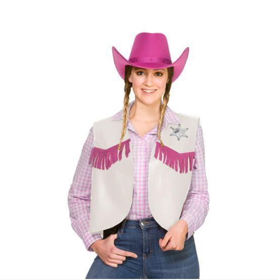 Cowboy Gilet Wit, Hobby en Vrije tijd, Feestartikelen, Feestartikel, Nieuw, Verzenden