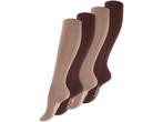 4 paar Bamboe kniekousen - Naadloos - Bruin/Beige, Kleding | Heren, Sokken en Kousen, Verzenden, Nieuw