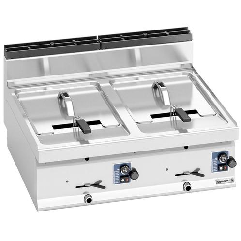GGM Gastro | Dubbele friteuse op gas - 10+10 liter - 13,8 kW, Zakelijke goederen, Horeca | Overige, Verzenden