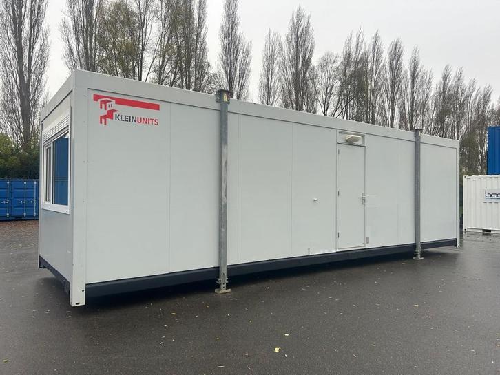 Kantoorunit 10x3 meter | 2 vertrekken + keuken/toilet, Doe-het-zelf en Verbouw, Bouwketen en Schaftketen, Gebruikt