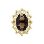 Gouden ring met rookkwarts 14 krt, Sieraden, Tassen en Uiterlijk, Ringen, Ophalen of Verzenden, Nieuw
