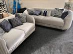 De Laatste Op=Op  3+2 Zits Grijs Velvet Stof Lounge Bankstel, Huis en Inrichting, Ophalen, Nieuw, Stof, Chesterfield