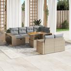 vidaXL 11-delige Tuinset met kussens poly rattan beige, Verzenden, Nieuw, Rotan, Tuinset