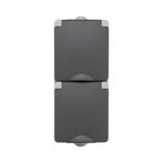 Opbouw wandcontactdoos 2-voudig verticaal | IP55 - Grijs, Ophalen of Verzenden, Nieuw, Schakelaar