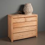 *WOONWINKEL* Tower Living Corona Commode Teakhout Met 5 Lade, Huis en Inrichting, Kasten | Ladekasten, Verzenden, Nieuw