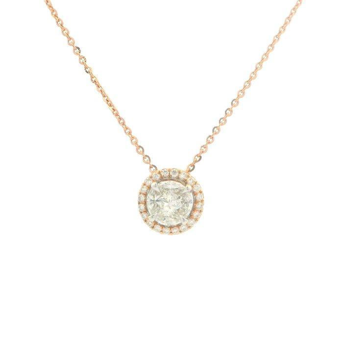 Ketting met hanger - 18 karaat Roségoud - 0.46ct. tw., Sieraden, Tassen en Uiterlijk, Antieke sieraden