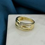 Gouden ring met diamant | 0,08 ct. (luxe ring, geelgoud), Gebruikt, Overige kleuren, Ophalen of Verzenden, 17 tot 18
