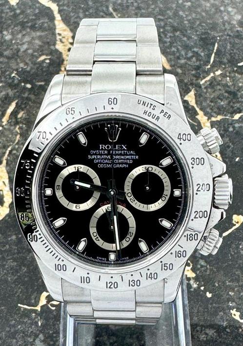 Rolex Daytona Steel - Black Dial - 116520, Sieraden, Tassen en Uiterlijk, Horloges | Heren, Zo goed als nieuw, Rolex, Staal, Staal