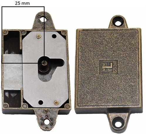Meubelslot 25 mm rechts brons, Doe-het-zelf en Verbouw, Hang- en Sluitwerk, Nieuw, Ophalen of Verzenden