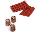 Silikomart Siliconen Bakvorm Mini Bordelais (18x) Ø3,5x3,5cm, Hobby en Vrije tijd, Taarten en Cupcakes maken, Verzenden, Nieuw