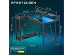 Five Stars® L-Vormig Game Bureau - 107x80x76 cm - RGB LED, Verzenden, Nieuw