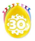 Happy Ballonnen 30 jaar (30cm) 8st, Verzenden, Nieuw, Feestartikel