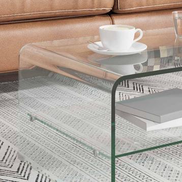 vidaXL Salontafel 98x45x31 cm gehard glas transparant beschikbaar voor biedingen