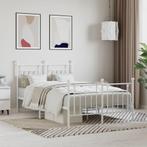 vidaXL Bedframe met hoofd- en voeteneinde metaal wit 120x200, Verzenden, Wit, Nieuw, Twijfelaar