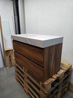 Badmeubel 100 x 45 x 61 cm noten met wastafel calcatta mat, Doe-het-zelf en Verbouw, Sanitair, Ophalen of Verzenden, Nieuw, Bad