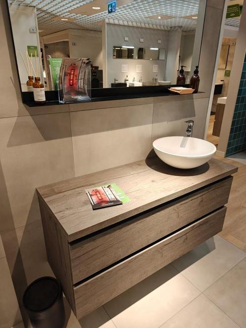 Showmodel Badmeubel met mat witte waskom - compleet - 0038, Huis en Inrichting, Badkamer | Badkamermeubels, Wastafelkast, Nieuw