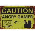 Wandbord -  Caution Angry Gamer – Game Over