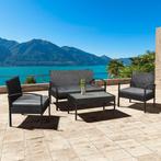 Loungeset Trinidad - Polyrotan - Donkergrijs - Incl. Kussens, Verzenden, Nieuw