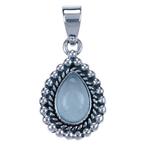 Zilveren Chalcedoon aqua edelsteen druppel met bolletjes ..., Verzenden, Nieuw
