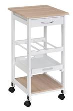 Witte Keukenwagen op Wielen met Lade, Plank & Flessenrek, Verzenden, Nieuw