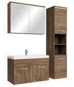 Badkamermeubel Set Paso 80 x 40 cm Bruin Eiken Badmeubel, Huis en Inrichting, Badkamer | Badkamermeubels, Verzenden, Nieuw, Wastafelkast