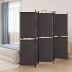 vidaXL Kamerscherm met 5 panelen 250x200 cm stof bruin, Huis en Inrichting, Woonaccessoires | Kamerschermen, Verzenden, Nieuw