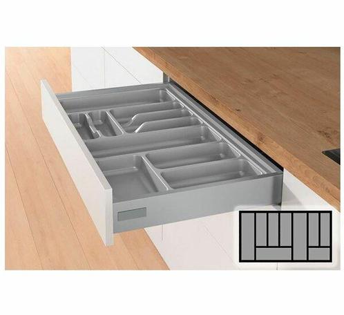 Bestekbak d:370-440mm - b:801-900mm zilverkleurig, Doe-het-zelf en Verbouw, Hang- en Sluitwerk, Nieuw, Ophalen of Verzenden