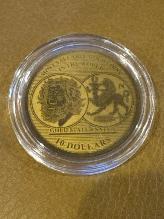 Salomonseilanden. 10 Dollars 2017 Gold Stater Satyr, 1/100, Postzegels en Munten, Munten | Europa | Niet-Euromunten
