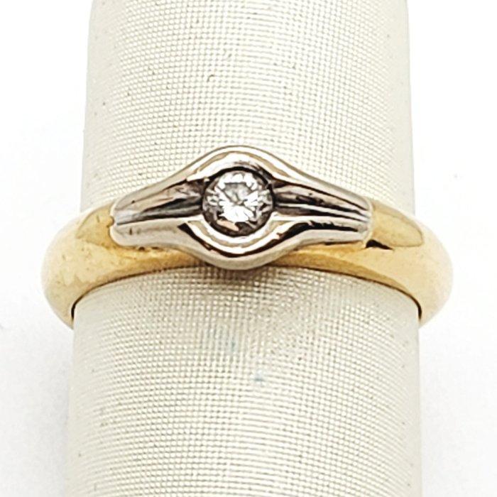 Ring - 18 karaat Geel goud - 0.13ct. tw. Diamant, Sieraden, Tassen en Uiterlijk, Ringen