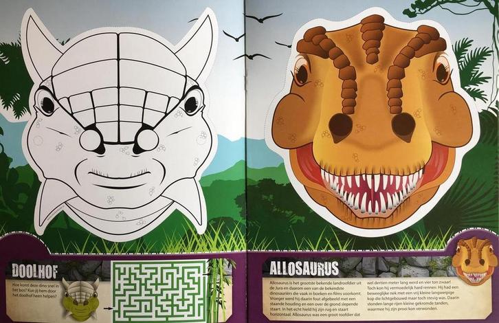 Maskers - Dinos 9789079758630 Frank van Dulmen, Boeken, Kinderboeken | Jeugd | 10 tot 12 jaar, Gelezen, Verzenden