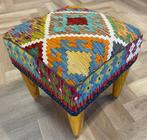 Poef - ( unused ) - kelim handgeweven - wol - kleurrijk, Nieuw