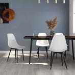 vidaXL Eetkamerstoelen 4 st PP wit, Huis en Inrichting, Stoelen, Verzenden, Nieuw, Wit