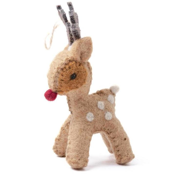 Hanger Vilt - Rendier Rudolf met Rode Neus - Gingerbread - 1, Diversen, Kerst, Nieuw, Ophalen of Verzenden