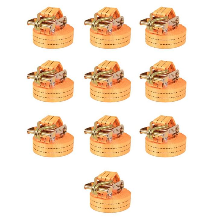 vidaXL Spanbanden 1 ton 6mx38mm oranje 10 st, Doe-het-zelf en Verbouw, IJzerwaren en Bevestigingsmiddelen, Nieuw, Verzenden