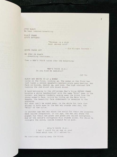 Kill Bill - Tarantino - Volume 1 & 2 - Original Script Copy, Verzamelen, Film en Tv
