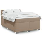 vidaXL Boxspring met matras kunstleer cappuccinokleurig, Huis en Inrichting, Slaapkamer | Bedden, Overige materialen, Bruin, Verzenden