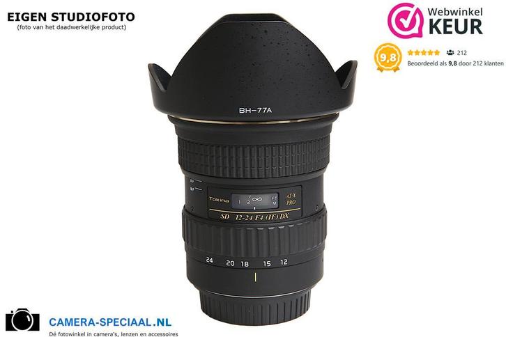 Tokina (Canon) SD 12-24mm AT-X Pro groothoeklens + garantie, Audio, Tv en Foto, Fotografie | Lenzen en Objectieven, Groothoeklens