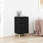 vidaXL Nachtkastje 40x35x70 cm bewerkt hout zwart, Huis en Inrichting, Slaapkamer | Nachtkastjes, Minder dan 45 cm, Verzenden