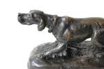 G Lesage - sculptuur, Engelse setter hond / Art Deco - 24 cm